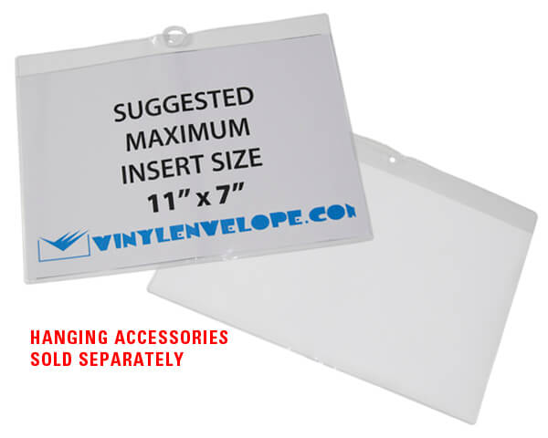 11 1/4 x 8" clear tag holder with hang hole